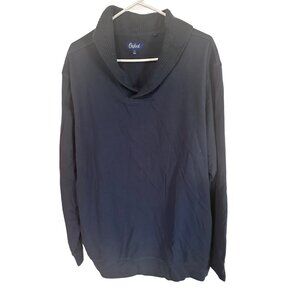 Oxford blue pullover with knit collar size XL
